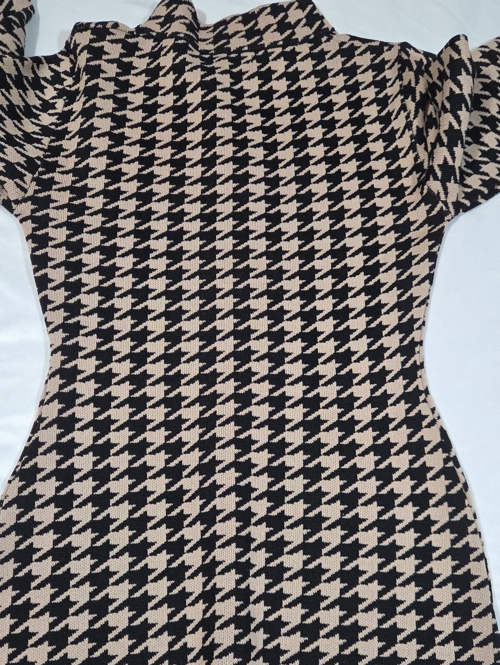 fashion nova houndstooth jumpsuit tan and black Size Small - Picture 4 of 9